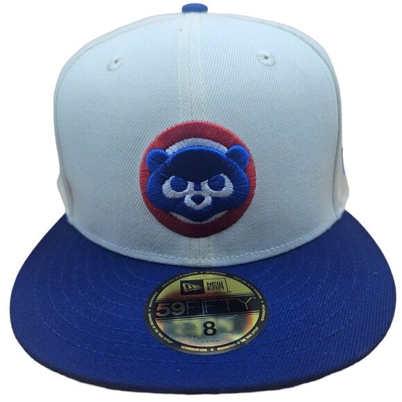 Hat Club RARE 8 White Dome Chicago Cubs Off White Two Tone Fitted Hat Era - Picture 2 of 4